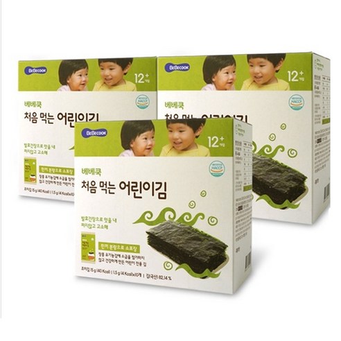   베베쿡 어린이 김 3 BOX/유아반찬, 오리지널, 15g, 3개