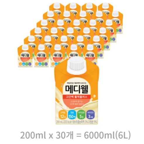 메디웰 고단백 활력플러스 균형영양식, 6L, 1개