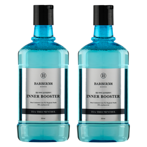 바버501 이너 부스터 남성 청결제 티트리 멘톨, 263ml, 2개