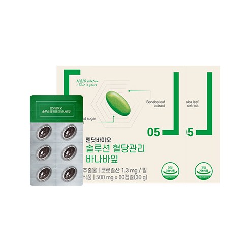 엔닷바이오 혈당 관리 바나바잎, 60정, 2개
