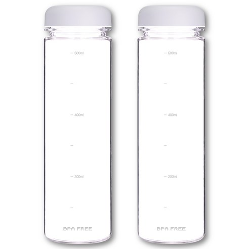 눈금 물병 트라이탄 마이보틀, 화이트, 700ml, 2개