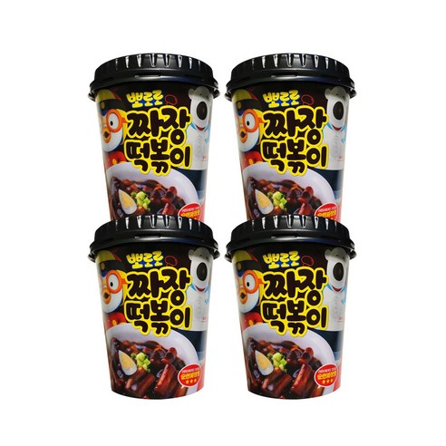 [시선] 뽀로로떡뽁이(짜장맛)120g x 4컵, 120g, 4개 - 국물떡볶이 | 쿠팡
