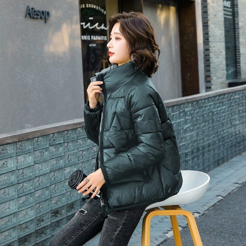 리얼 샷 라이트 코튼 패딩 자켓 여성 짧은 한국어 스타일 패션 모든 경기 겨울 옷 새로운 코튼 패딩 코트