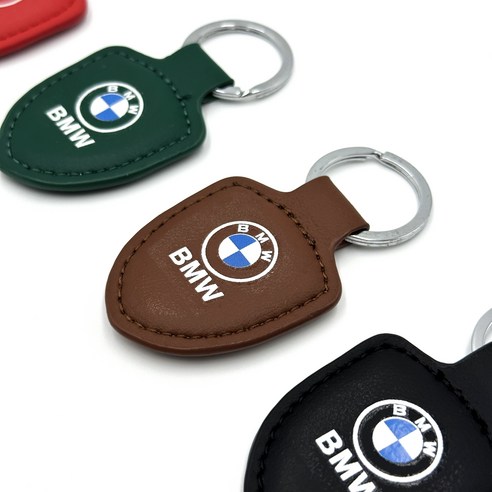 BMW 호환 고급가죽 키링 키홀더 방패키링 키체인, 브라운
