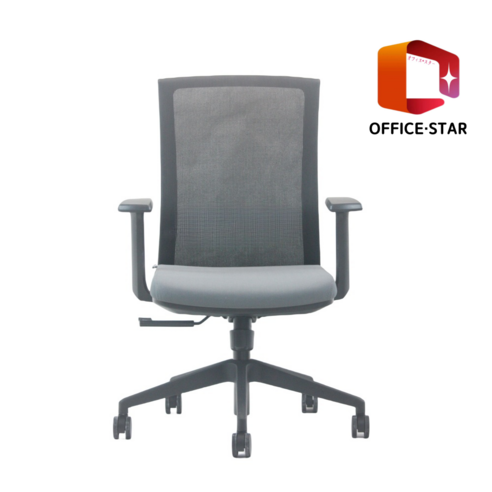 일본정품브랜드 OFFICE . STAR ENE-X 사무용 의자 회의실용 학생용 컴퓨터 메쉬 체어, 흑색 + 흑색 + 회색