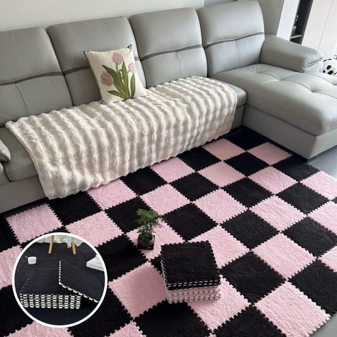 Montheria 퍼즐매트 층간소음매트 미끄럼방지 거실매트 DIY 러그 12개 D12-29