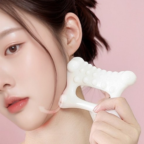 다앤디 승모근 괄사 림프 마사지기 지압기, 화이트, 1개