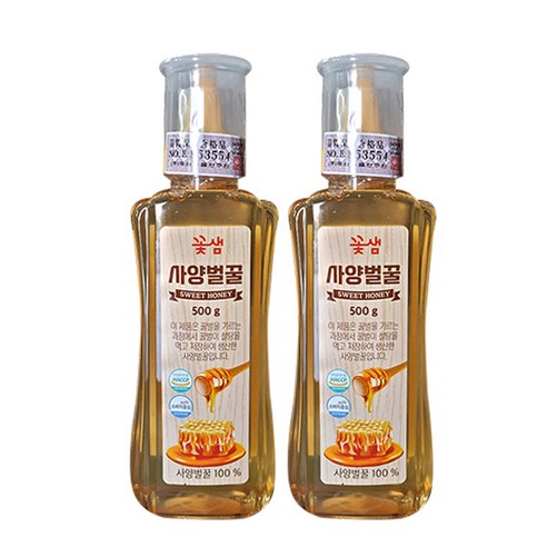 100%국내산 꽃샘식품 사양벌꿀, 500g, 2개