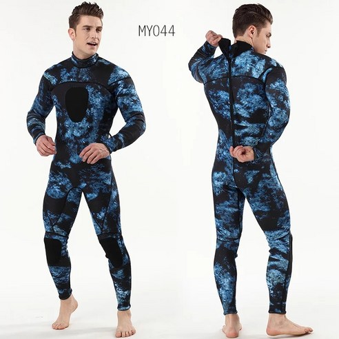 프리다이빙 슈트 남성용 네오프렌 위장 원피스 가슴 패드 스쿠버 프리 냉수 3mm, 20)MY005 CAMO 3MM - XL