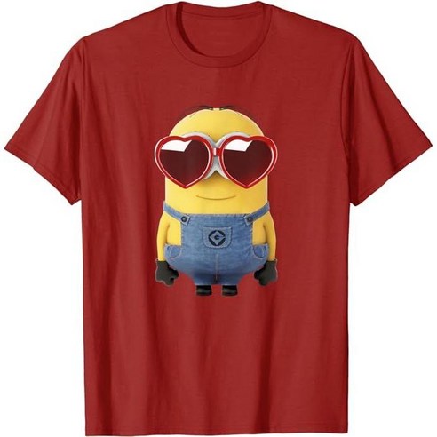 반팔티셔츠 남성핏 미니언즈 데이브 Minions Dave / Heart Shaped Merch 굿즈 슈퍼배드 캐릭터 티셔츠 유니버셜 일루미네이션