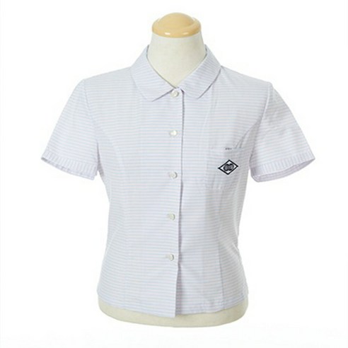 교복몰 / 둥근카라 핑크블루 반팔 블라우스 (광양고 해당) 교복