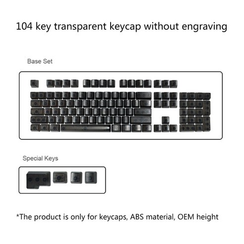 컴퓨터 게임 애호가를위한 Keycap 기계적 키보드를 통해 ABS 빈 OEM 빛, 투명한 블랙
