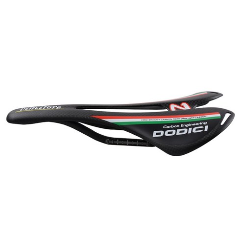 Dodici Ultralight 전체 탄소 섬유 중공 쿠션 3K 무광택 도로 산악 자전거 안장 270x143mm, 하나, 검은 가장자리