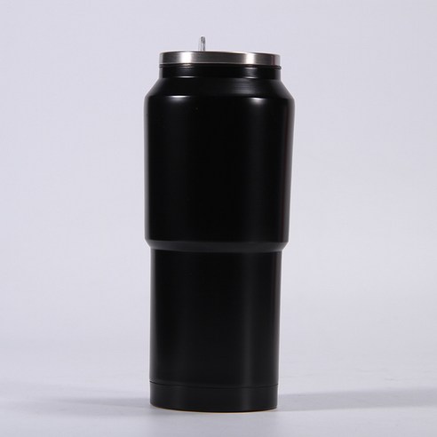 창의 진공 스테인리스강 보온컵 대용량 남자 여자 물컵 휴대용 야외 운동 물컵, 400ml, 검정색