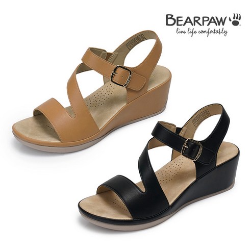 베어파우(BEARPAW) MAZIE 쿠션 웨지샌들 K2811QB-W 2종