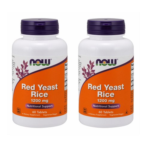 나우푸드 레드 이스트 라이스 1200mg 타블렛 비건, 60개입, 2개