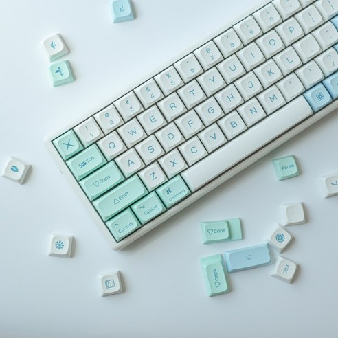 하늘 민트 XDA 키캡 136키 맥커맨드