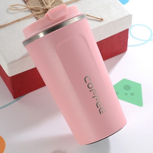 ZZJJC 아이디어 보온병 아이디어 텀블러 아웃도어 보온병, 핑크색, 380ml