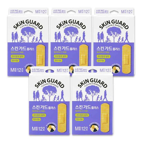 스킨가드플러스 M 중형 12매 x 5개 멸균반창고, 1세트