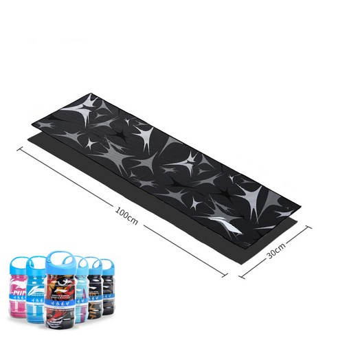 라이닝 스포츠 타월 30*100CM, 블랙 추상 아트 병