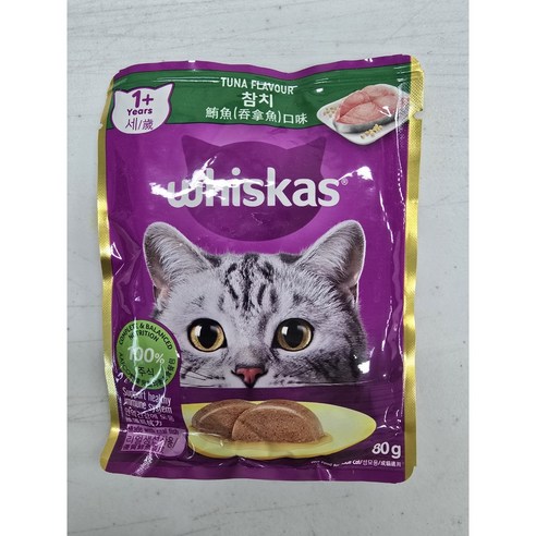위스카스 어덜트 고양이 습식사료, 참치, 85g, 7개