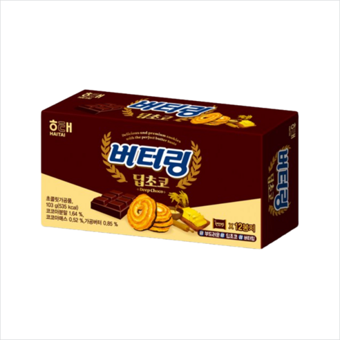 해태제과 버터링 딥초코 12p, 103g, 2개