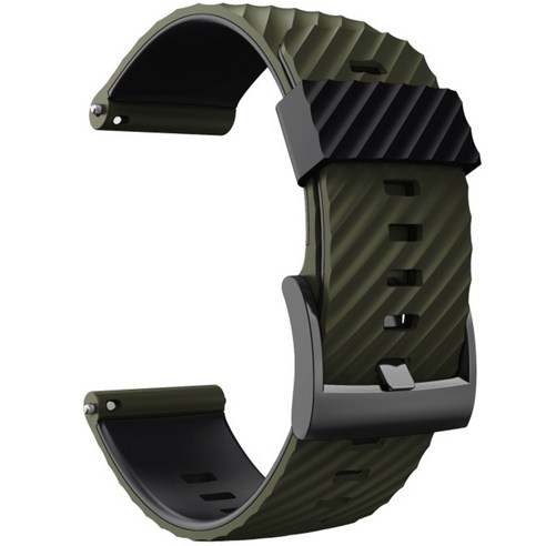 Suunto 7 Suunto 9 교체 용 손목 밴드 소프트 실리콘 스포츠 시계 스트랩 Suunto 9 Baro 9 Spartan 9 GPS 시계 밴드 용 ANBEST, 아미 그린 블랙, 24mm