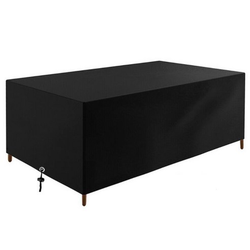 안뜰 가구 덮개 외부 가구를 위한 옥외 방수 테이블 세트 덮개 검정, 검은 색