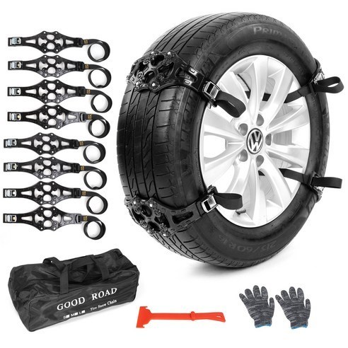   전차종 스노우체인 우레탄체인 눈길 빙판길 미끄럼방지 벨트형 자동차체인 8개입, 1개