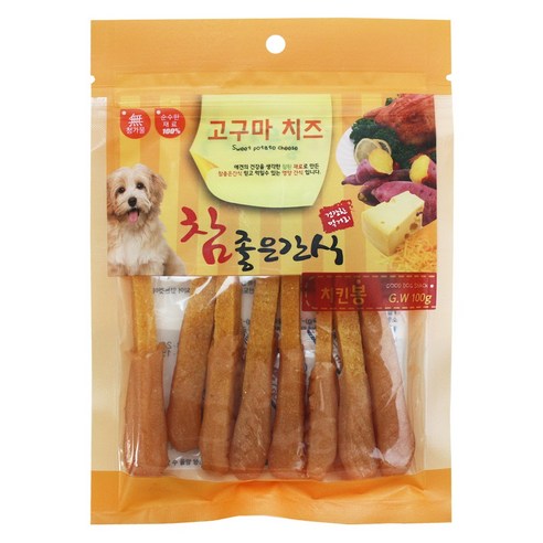 참좋은간식 강아지 고구마치즈 간식, 치킨봉맛, 100g, 10개