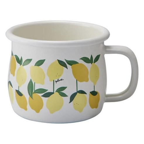 다마하시 플룬 법랑 머그컵 380ml 일본제, 1개, 레몬