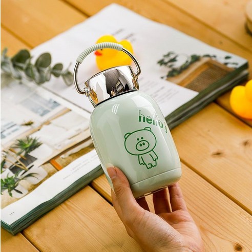 ZZJJC 아이디어 보온병 아이디어 텀블러 아웃도어 보온병, 그린빅배트컵-230mL, 리치텀블러230ML
