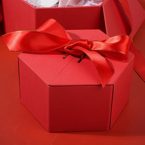 ZZJJC 선물함 인스페셜 프리미엄 생일 선물함 선물함 남녀 빈 박스 포장함, 중화홍색 트럼펫, 카세트+카드