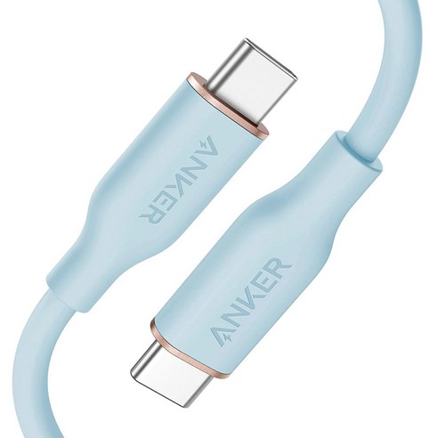 앤커 3세대 파워라인 플로우 USB C-C타입 PD 고속충전 100W 케이블, 90cm, 미스티 블루, 1개