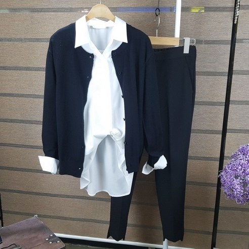 상상그이상 여성용 캐시미어 데일리 라운드 니트 가디건