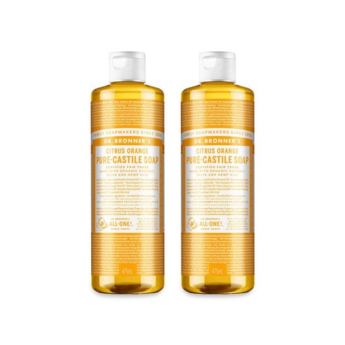 닥터 브로너스 시트러스 오렌지 퓨어 캐스틸 솝 475ml 2개 닥터 브로너스 시트러스 오렌지 퓨어 캐스틸 솝 475ml 2개