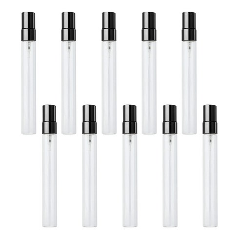 27리빙 간편한 충전 휴대용 향수 공병, 투명 블랙 15ml 10개
