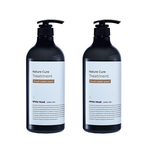 네이쳐큐어 진주 대용량 극손상트리트먼트 1000ml 2개 / 화이트머스크 체리블라썸, 화이트머스크 2개