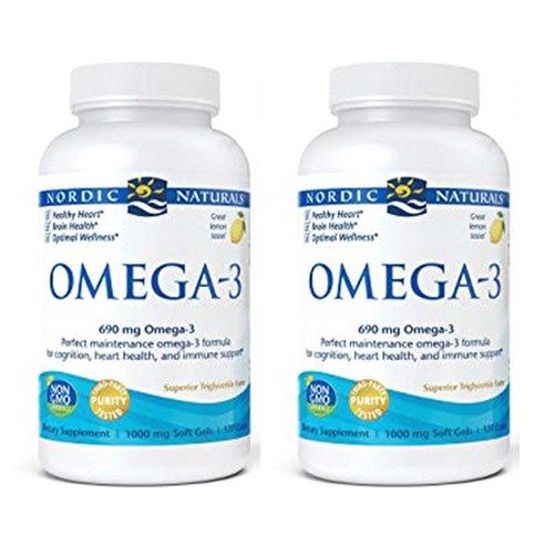 노르딕내츄럴스 오메가 3 690mg 레몬 맛 소프트 젤, 120정, 2개