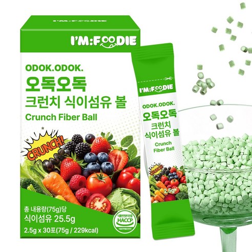 아임푸디 오독오독 크런치 식이섬유 볼 야채 샐러드 샤인머스켓맛, 75g, 1개
