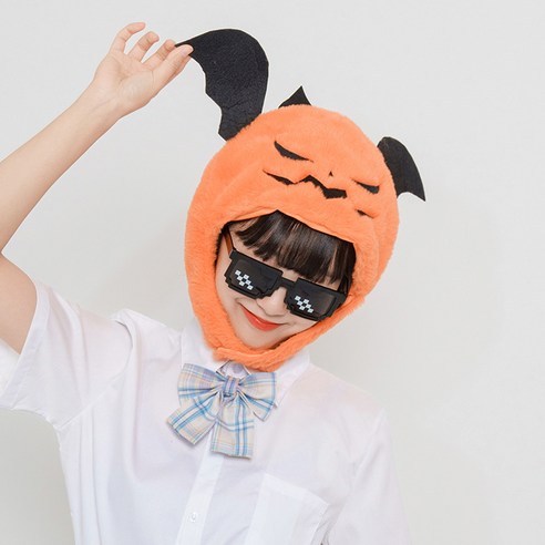 말랑마쥬 킹받는 우정 파티모자 할로윈 인생네컷 소품, 1개, 데빌오렌지