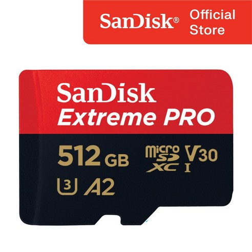 샌디스크 정품 익스트림 프로 마이크로SD V30 액션캠 512 GB 기가 SDSQXCD, 512GB, 1개