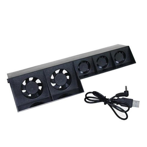냉각 팬 냉각 팬 호스트 쿨러 Playstation 4용 외부 온도 제어(검은색), 215x58x46mm, 블랙, ABS 플라스틱