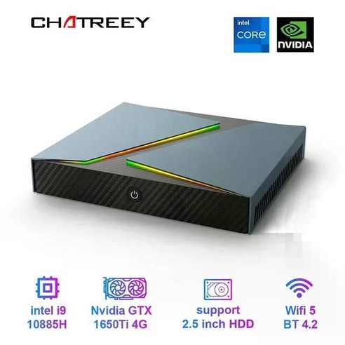 Chatreey 미니PC I7 GTX1650TI RTX2060 게이밍 데스크탑 컴퓨터, 미국, 32G RAM 1TB SSD, G1 10885H 1650TI 4G