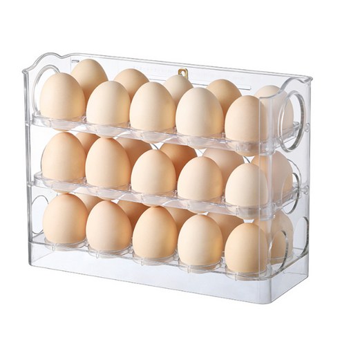 계란을 신선하게 보관하고 정리하는 30구 자동 오픈 계란 보관함