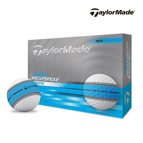 테일러메이드 2025 투어 리스폰스 스트라이프 골프볼 테일러메이드코리아 정품, 1개, 12개입, 블루