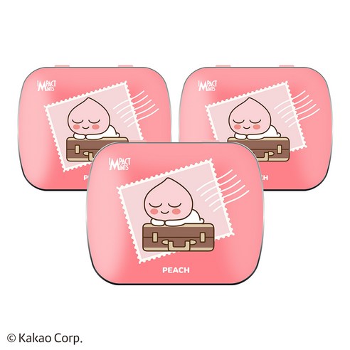 카카오 프렌즈 민트 캔디 복숭아 임팩트 무설탕 사탕, 15g, 3개