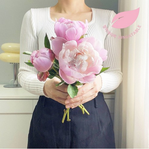 작약 생화 꽃다발: 아름다운 멀티 컬러가 어우러진 선물용 꽃다발