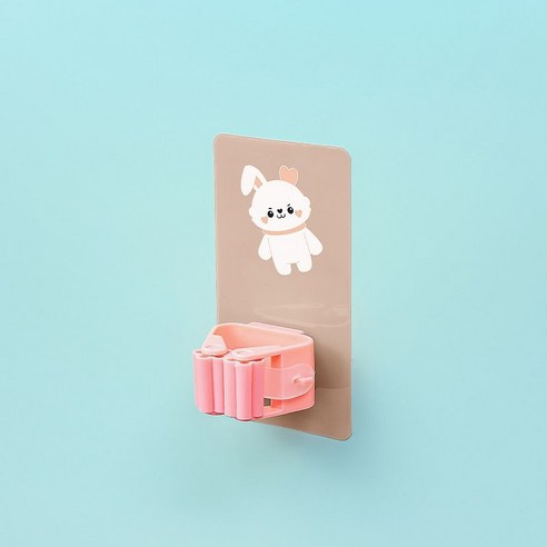 만화 대걸레 빗자루 카드시트 대걸레 고리 강력 흔적 면제 펀치 욕실 벽걸이 대걸레 대걸레, 사랑 토끼
