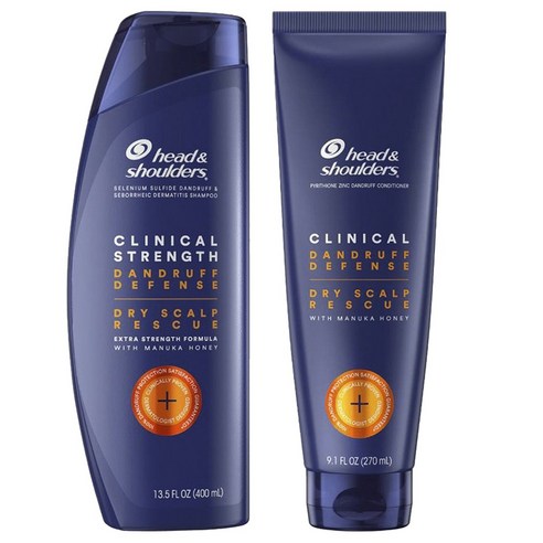 헤드앤숄더 클리니컬 스트렝스 댄그러프 디펜스 드라이 스칼프 레스큐 샴푸, 1개, 샴푸 400ml + 컨디셔너 270ml